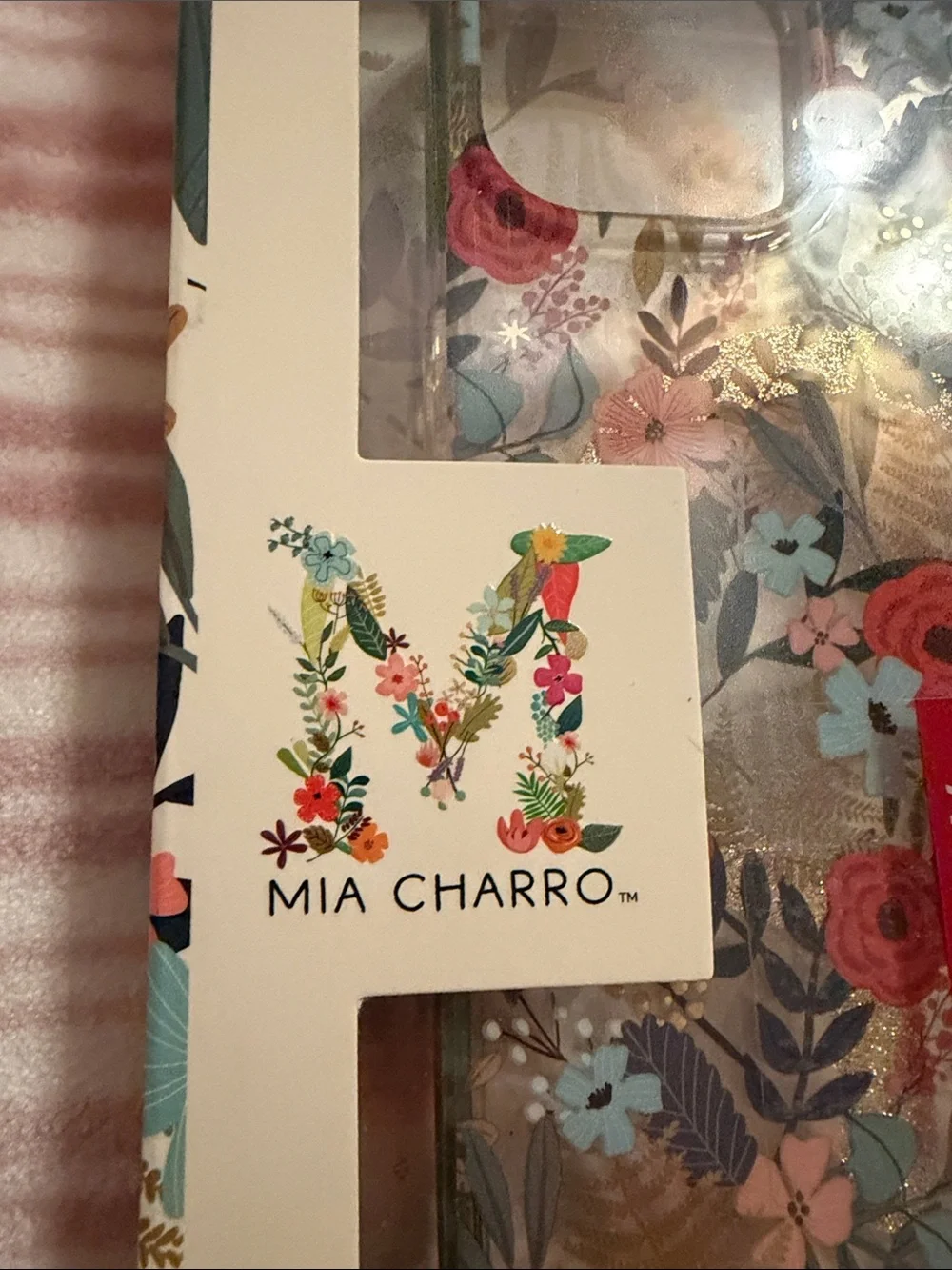 Mia Charro iPhone Case for iPhone 15/14/13 — Clear with Multicolor Flowers NIB